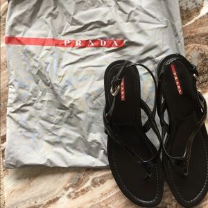 Never been worn Prada patent leather sandals!